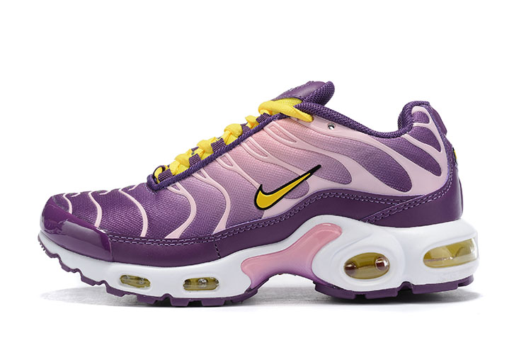 Women Nike Air Max PLUS Purple Yellow White Shoes - Click Image to Close